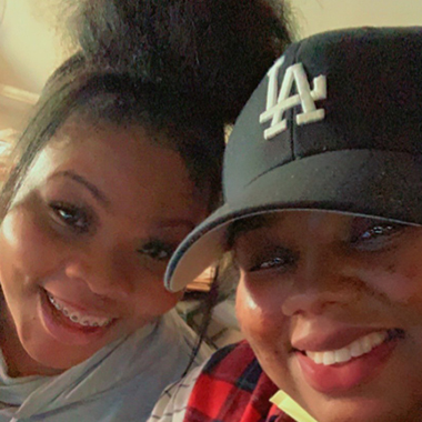 A selfie photo of Shirrell Jones (left) and Stephanie Andrews (Right) smiling.